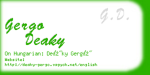 gergo deaky business card